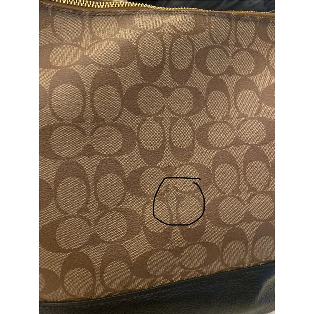Coach Paxton Duffle Bag Signature Canvas Crossbody Shoulder Gold Chain Leather - Picture 16 of 16